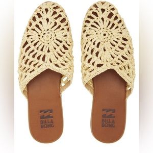 NWOT La Palma 🌺  raffia slide from Billabong